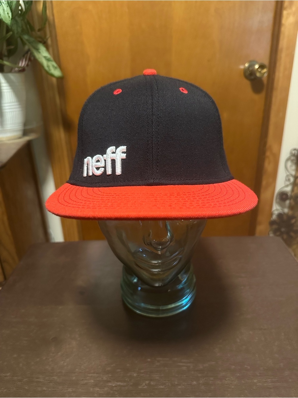 Neff Black and Red FlatBrim SnapBack Hat